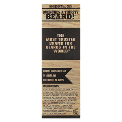 Honest Amish Pure Beard Oil, Unscented, 2 fl oz (60 ml)