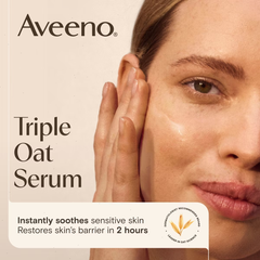 Aveeno Calm + Restore Triple Oat Hydrating Face Serum for Sensitive Skin - Fragrance Free, Alcohol-Free, 1 fl oz