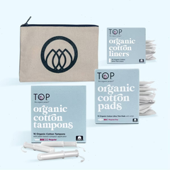 TOP the organic project Fragrance free First Period Gift Box - 55pc