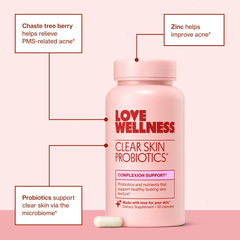Love Wellness Clear Skin Probiotics for Clear and Healthy Skin - 30ct