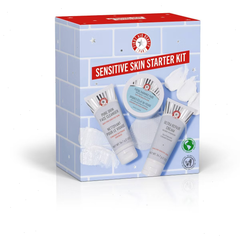 FIRST AID BEAUTY Women's Sensitive Skin Starter Kit: Cleanse, Exfoliate & Hydrate Essentials - 3pc Set, Face Skincare