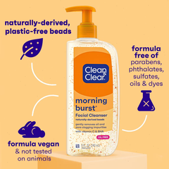 Clean & Clear Morning Burst Oil-Free Facial Cleanser with Brightening Vitamin C for all Skin Types - 8 fl oz