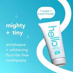 hello Antiplaque and Whitening Fluoride Free Travel Toothpaste - Natural Peppermint - 1oz