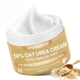 Grocerism 50% Oat Urea Cream+2% Salicylic Acid - Intensive Repair for Foot & Hand, Hydrates, Removes Calluses & Heals Cracked Heels - 5.29oz