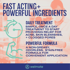 WELMATE Adapalene Gel 0.1% - Acne Treatment, Daily Topical Skincare, Pimple & Acne Cream, Oil & Fragrance Free, Dermatologist Tested 1.6oz 2 PACK
