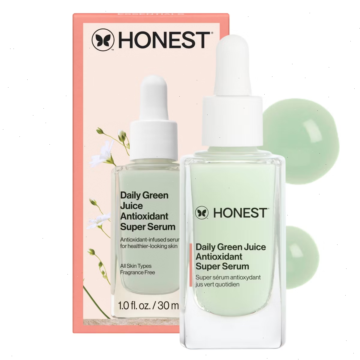 Honest Beauty Daily Green Juice Antioxidant Super Facial Serum - Travel Size - 1 fl oz