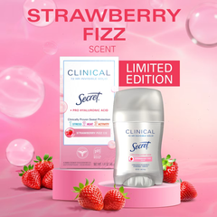 Secret Clinical Strength Invisible Solid Antiperspirant & Deodorant - Strawberry Fizz - 1.6oz