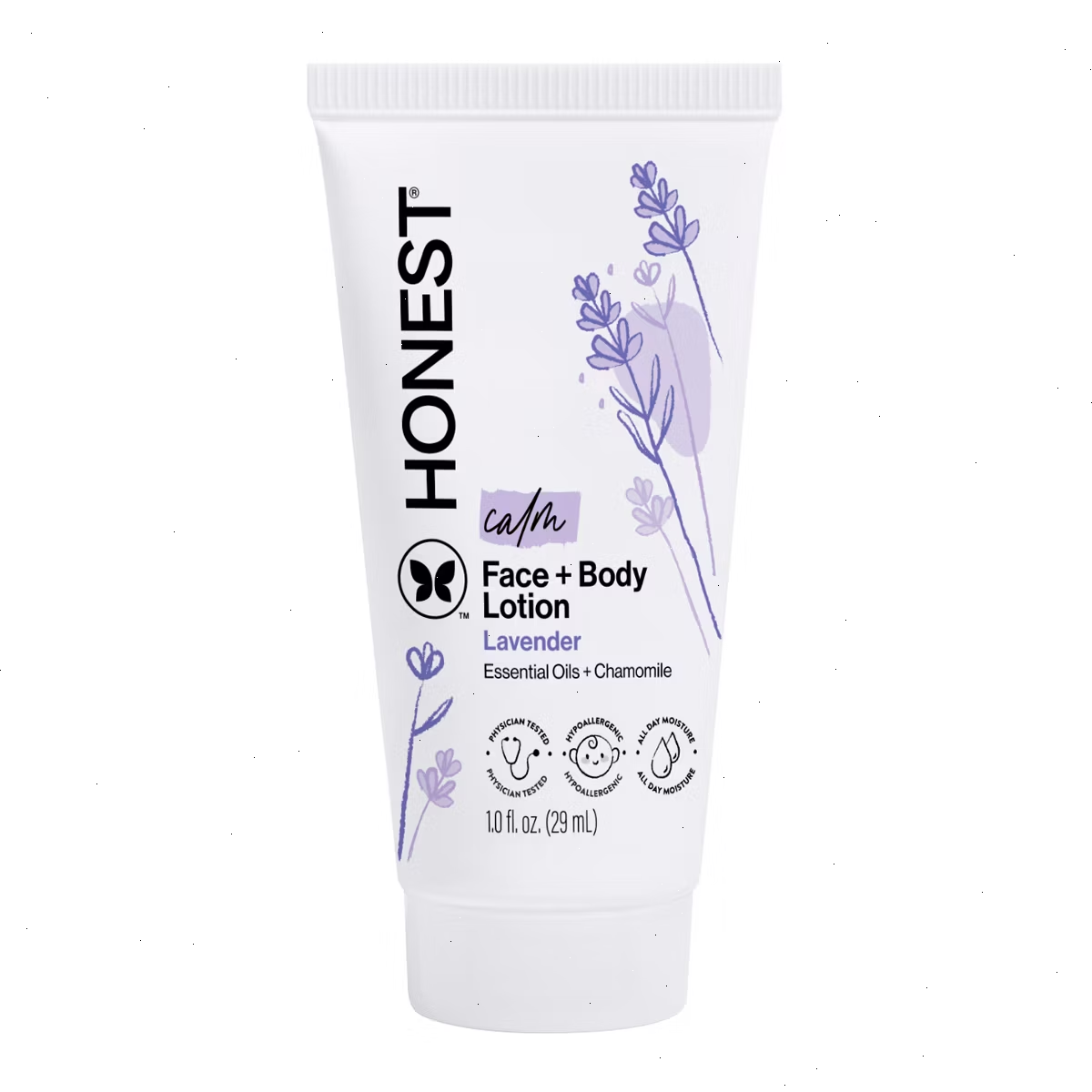 The Honest Company Calm Face + Body Lotion - Travel Size - Lavender- 1 fl oz