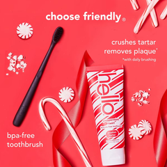 hello Holiday  Home for the Holidays Fluoride-Free Toothpaste and Aluminum Free Deodorant Travel Toiletry Bag Kit - 5pc