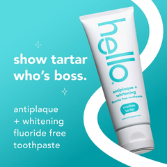 hello Antiplaque and Whitening Fluoride Free Toothpaste - Natural Peppermint  - 5oz/2pk