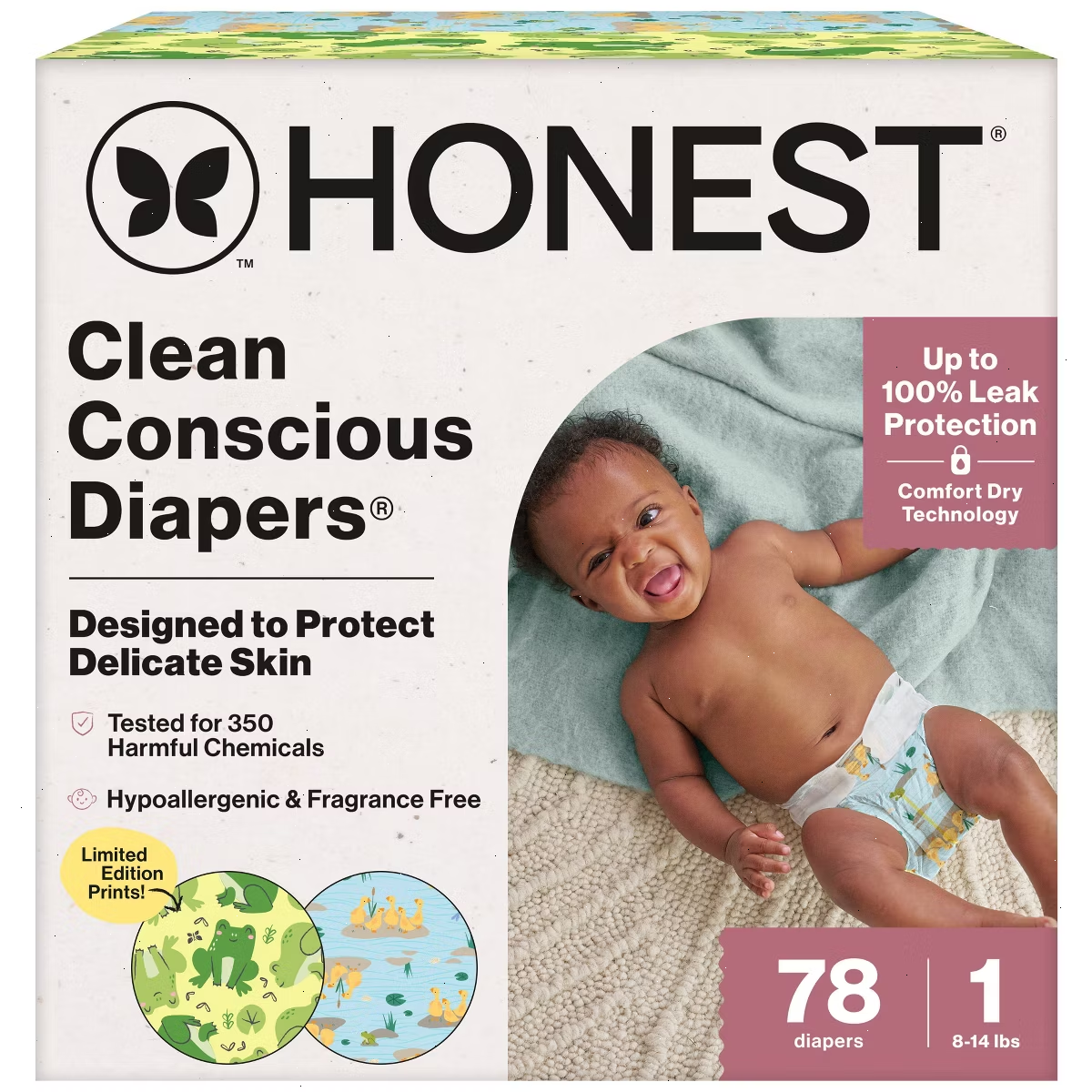 The Honest Company Clean Conscious Diapers UR Ribbiting & Waddle It Be