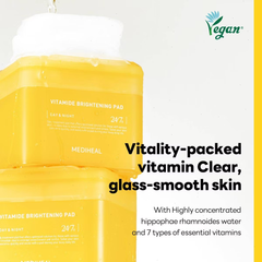 MEDIHEAL Vitamide Brightening Toner Pads - 100ct: Niacinamide-Infused Facial Cleansing Wipes for All Skin Types