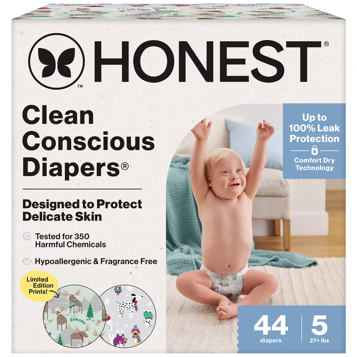 The Honest Company Clean Conscious Disposable Diapers Winter Wags & Adorably A-moosing
