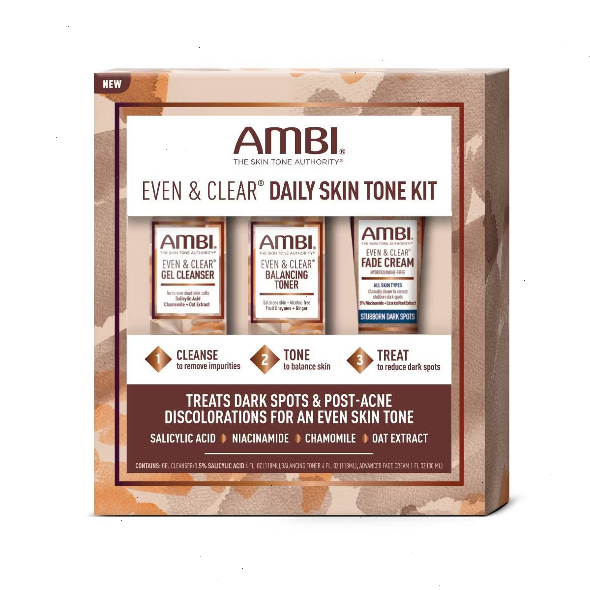 AMBI Even & Clear Daily Skin Tone Kit - 3ct
