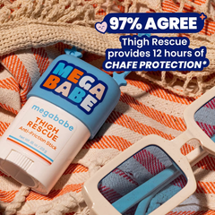 Megababe Thigh Rescue Lotion Anti-Chafe Stick - Trial Size - Pomegranate/Citrus Scent - 0.81oz