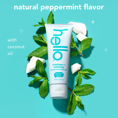 hello Antiplaque and Whitening Fluoride Free Toothpaste -  Natural Peppermint  - 5oz