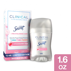 Secret Clinical Strength Invisible Solid Antiperspirant & Deodorant - Strawberry Fizz - 1.6oz