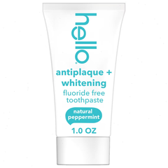 hello Antiplaque and Whitening Fluoride Free Travel Toothpaste - Natural Peppermint - 1oz