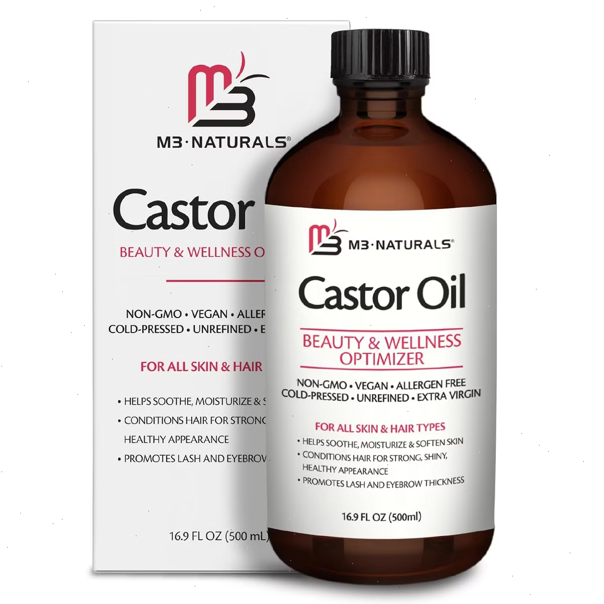Pure Castor Oil Pack Kit, Organic Castor Oil Cold Pressed Glass Bottle Adjustable Reusable Cotton Castor Oil Wrap for Detox Wellness, M3