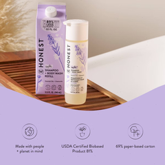 The Honest Company Calm Shampoo + Body Wash Refill, Lavender - 32 fl oz: Suitable for All Hair Types, Daily Use, Baby 2-In-1 Formula, Free from Dyes