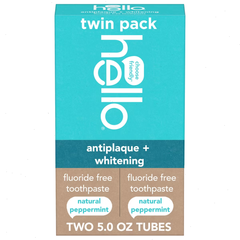 hello Antiplaque and Whitening Fluoride Free Toothpaste - Natural Peppermint  - 5oz/2pk