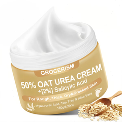 Grocerism 50% Oat Urea Cream+2% Salicylic Acid - Intensive Repair for Foot & Hand, Hydrates, Removes Calluses & Heals Cracked Heels - 5.29oz