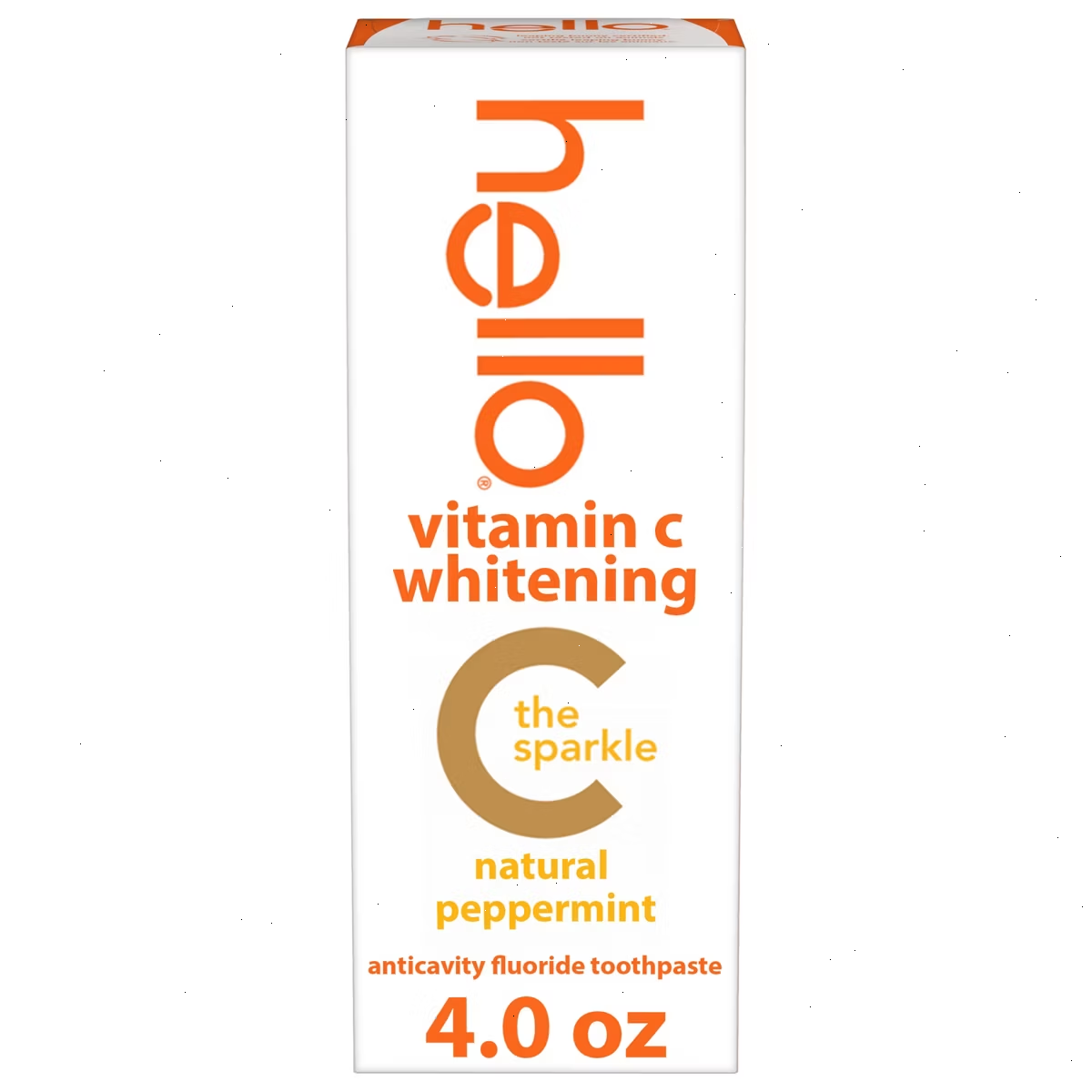 hello Vitamin C Teeth Whitening Toothpaste with Fluoride - Natural Peppermint - 4oz