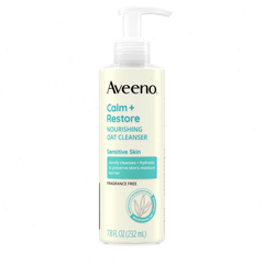 Aveeno Calm + Restore Face Cleanser for Sensitive Skin with Nourishing Oat & Feverfew - Fragrance Free - 7.8 fl oz